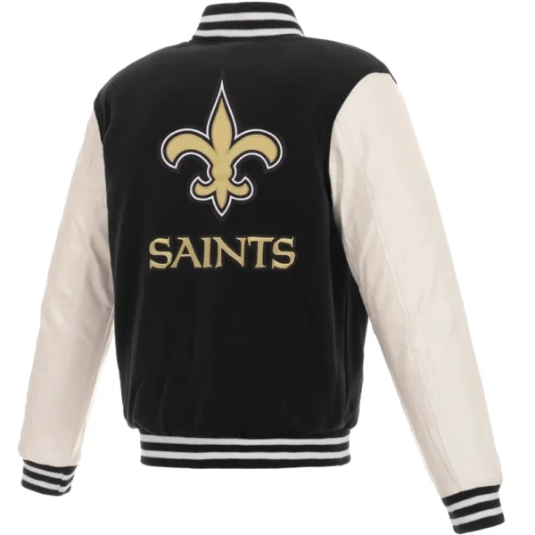 New Orleans Saints Wool & Faux Leather Varsity Jacket