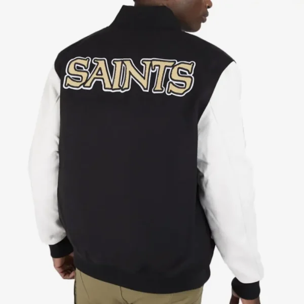 New Orleans Saints Wool & Leather Varsity Jacket