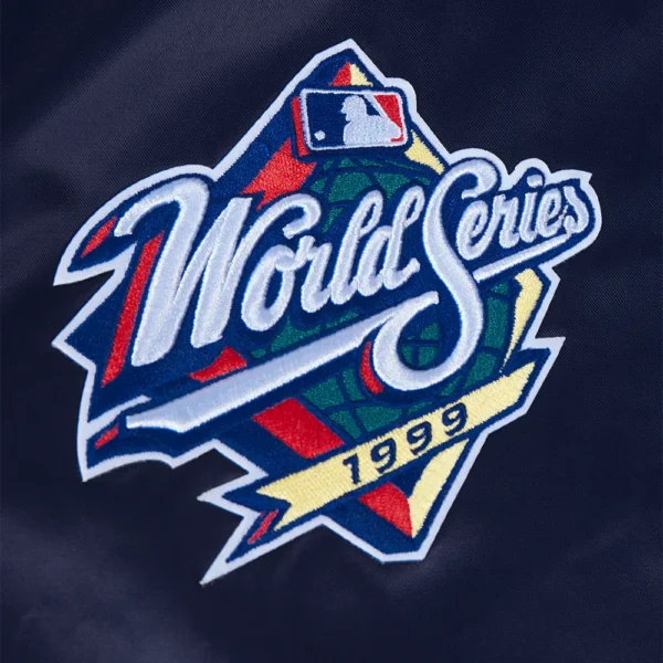 New York Yankees Mashup Women’s Full-Snap Satin Varsity Navy Jacket