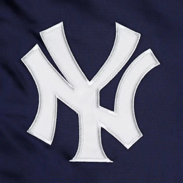 New York Yankees Pick & Roll Full-Snap Navy Satin Varsity Jacket