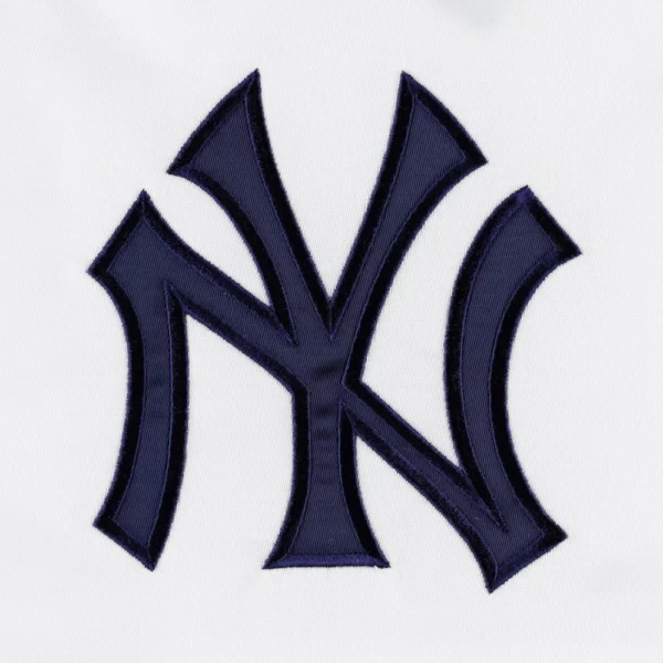 New York Yankees Power Forward Full-Snap Satin Varsity White Jacket