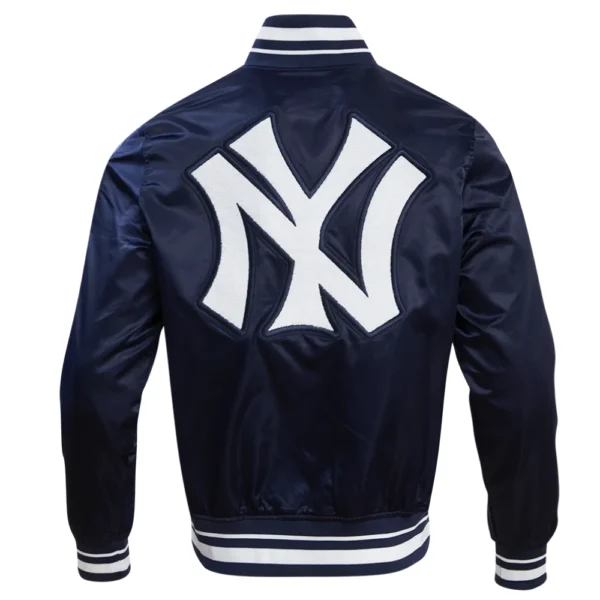 New York Yankees Retro Classic Full-Snap Navy Satin Varsity Jacket