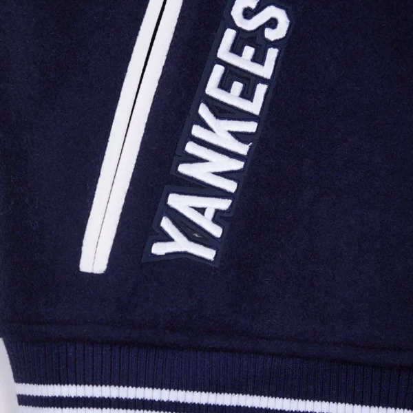 New York Yankees Retro Classic Women’s Navy/White Wool & Leather Varsity Jacket