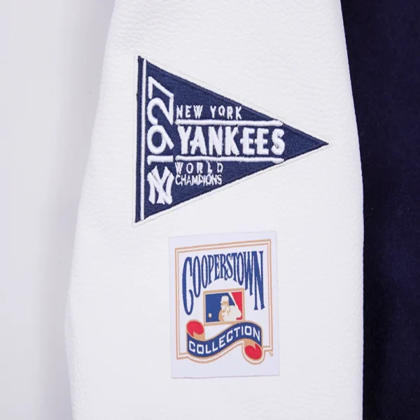 New York Yankees Retro Classic Women’s Navy/White Wool & Leather Varsity Jacket