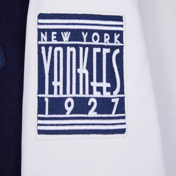 New York Yankees Retro Classic Women’s Navy/White Wool & Leather Varsity Jacket