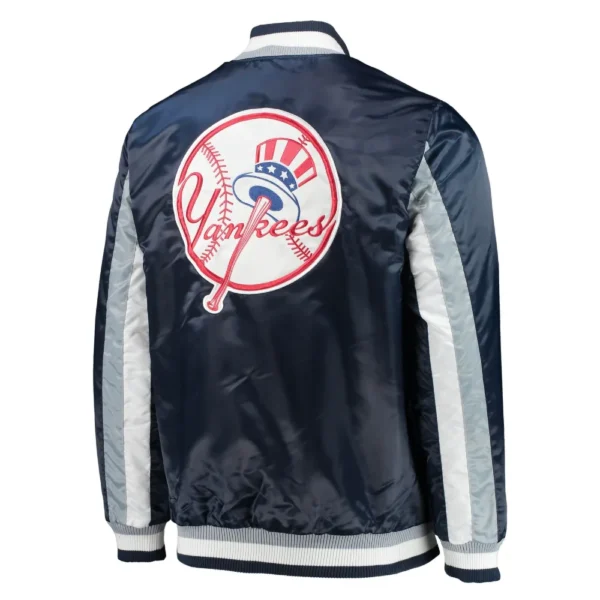 New York Yankees The Ace Navy Satin Varsity Navy Jacket