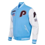 Philadelphia Phillies Blue & White Retro Classic Varsity Jacket