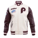 Philadelphia Phillies Classic Retro Wool & Leather Varsity Jacke