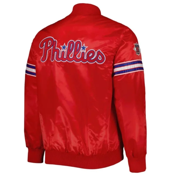 Philadelphia Phillies Full-Snap Pick & Roll Satin Varsity Jacke