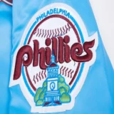 Philadelphia Phillies Full-Snap Retro Classic Blue Satin Varsity