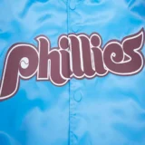 Philadelphia Phillies Full-Snap Retro Classic Blue Satin Varsity Ja