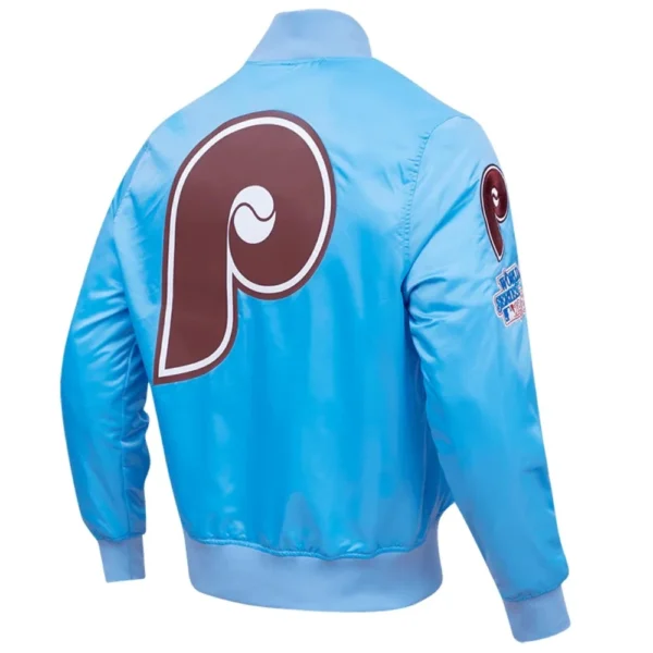 Philadelphia Phillies Full-Snap Retro Classic Blue Satin Varsity Jack