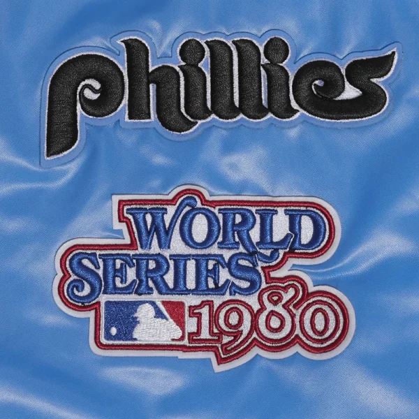 Philadelphia Phillies Full-Snap Retro Classic Satin Varsity Blue J