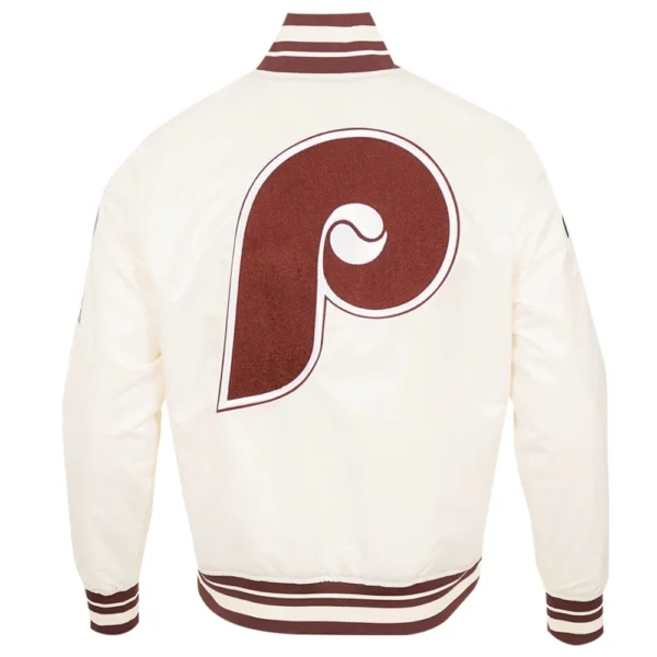 Philadelphia Phillies Full-Snap Retro Classic Satin Varsity White Jac