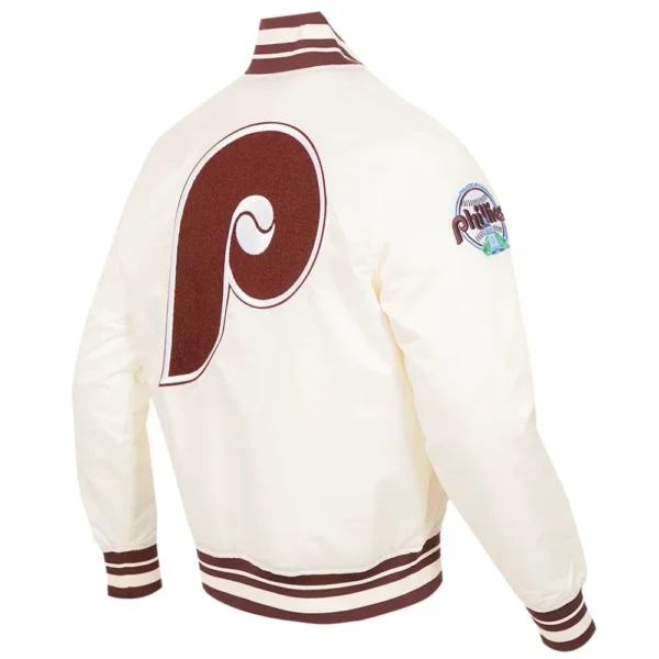 Philadelphia Phillies Full-Snap Retro Classic Satin Varsity White Jack