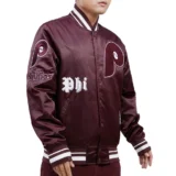 Philadelphia Phillies Full-Snap Satin Varsity Old English Maroon Jack