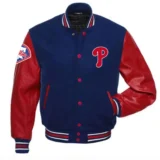 Philadelphia Phillies Letterman Varsity Jacket Wool & Leather