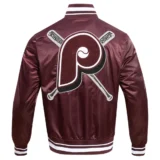 Philadelphia Phillies Mashup Full-Snap Wine Varsity Jacket S