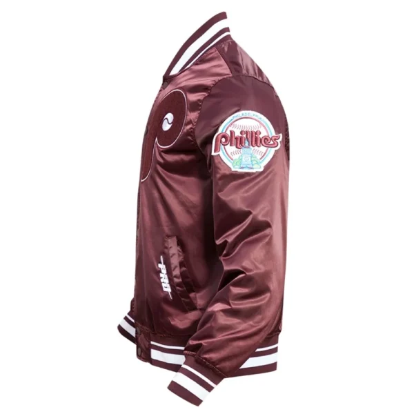 Philadelphia Phillies Mashup Full-Snap Wine Varsity Jacket Sa