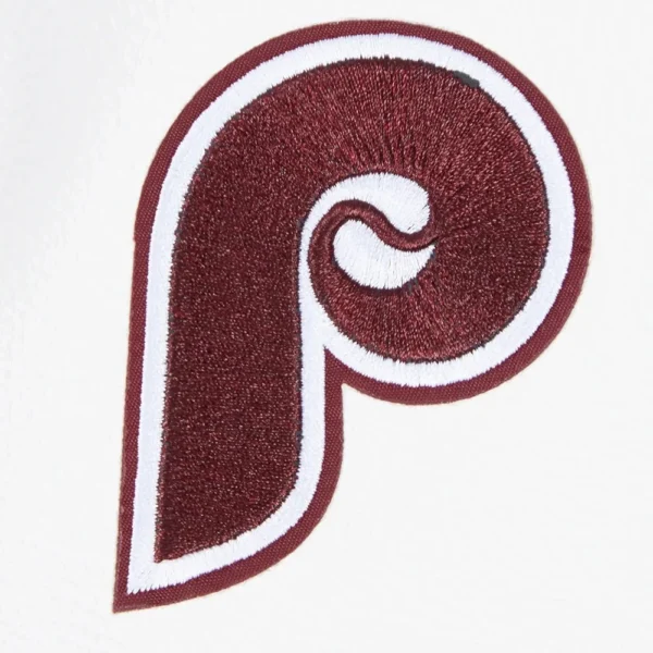 Philadelphia Phillies Mashup Wine:White Wool & Leather Varsity Jacke