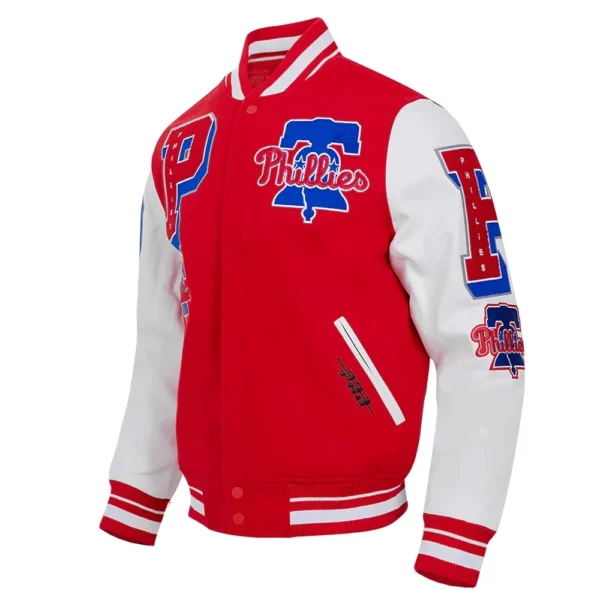 Philadelphia Phillies Red & White Varsity Mashup Jacket