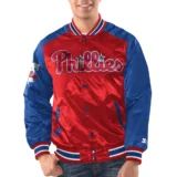 Philadelphia Phillies Renegade Satin Varsity Jacket Red:Blue