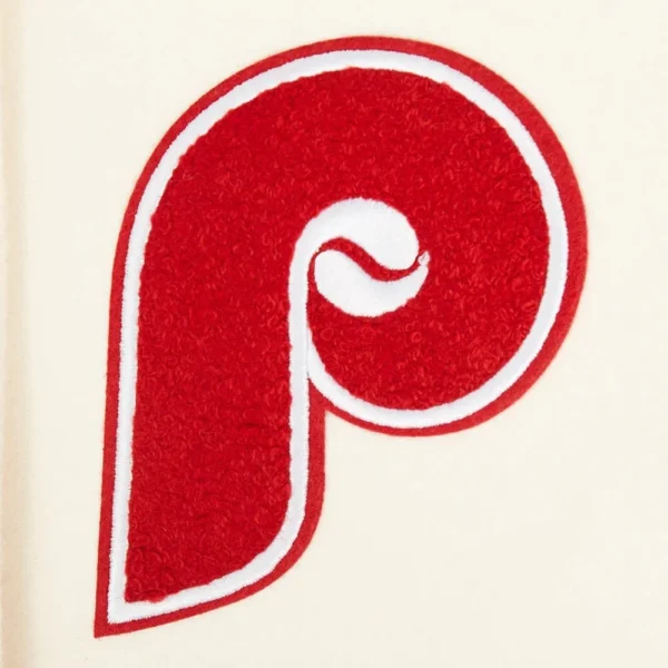 Philadelphia Phillies Retro Classic Cream:Red Wool & Leather Varsity Jack