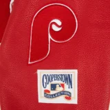 Philadelphia Phillies Retro Classic Cream:Red Wool & Leather Varsity Jacket W