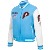 Philadelphia Phillies Retro Classic Wool & Leather Varsity Blue:White Jacket Women’