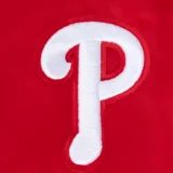 Philadelphia Phillies Script Tail Red Satin Varsity Jacket