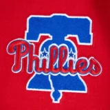 Philadelphia Phillies Script Tail Wool & Leather Varsity Jacket Red: