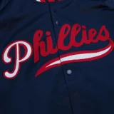 Philadelphia Phillies Snap-Tab Satin Navy Varsity Jack