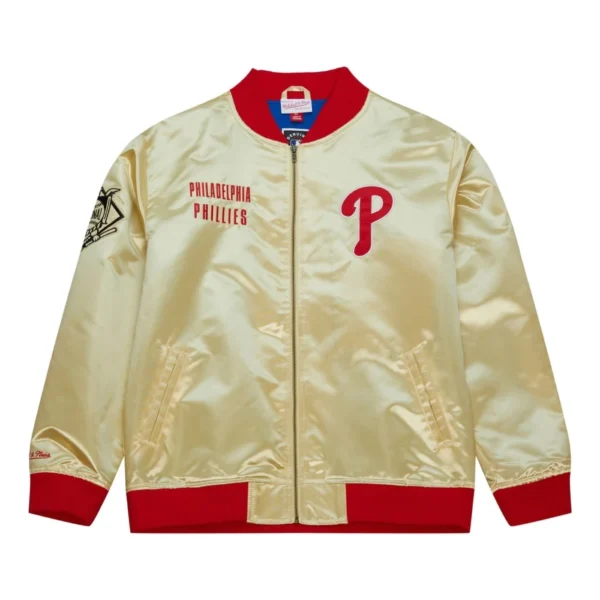 Philadelphia Phillies Team OG 2.0 Full-Zip Satin Varsity Jacket Gold