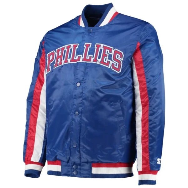 Philadelphia Phillies The Ace Varsity Blue Jacket Satin