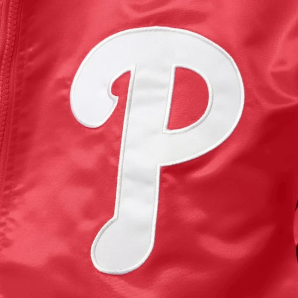 Philadelphia Phillies The Captain II Satin Red Varsity Jac