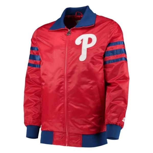 Philadelphia Phillies The Captain II Satin Red Varsity Jacke