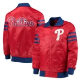 Philadelphia Phillies The Captain II Satin Red Varsity Jacket