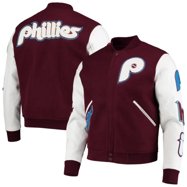 Philadelphia Phillies Wool & Leather Classic Logo Varsity Jac