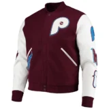 Philadelphia Phillies Wool & Leather Classic Logo Varsity Jacket