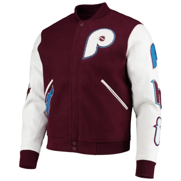 Philadelphia Phillies Wool & Leather Classic Logo Varsity Jacket