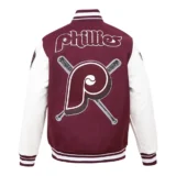 Philadelphia Phillies Wool & Leather Mashup Varsity Ja