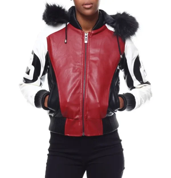 Robert Phillipe Women’s Red 8 Ball Leather Jacket