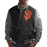San Francisco Giants Franchise Wool Varsity Jacket Black and