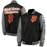 San Francisco Giants Franchise Wool Varsity Jacket Black and G