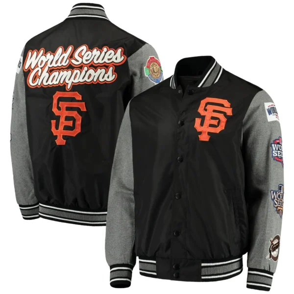 San Francisco Giants Franchise Wool Varsity Jacket Black and G