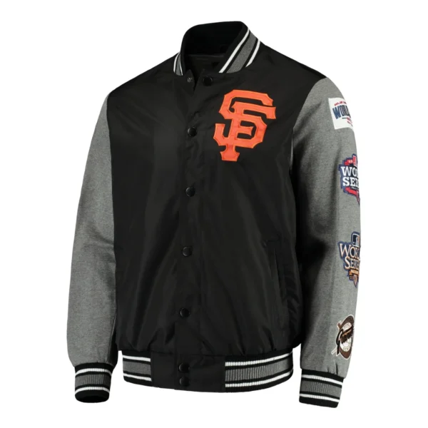 San Francisco Giants Franchise Wool Varsity Jacket Black and Gray