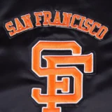 San Francisco Giants Full-Snap Black Satin Varsity Jacket Retro Cla