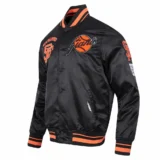 San Francisco Giants Full-Snap Black Satin Varsity Jacket Retro Classi