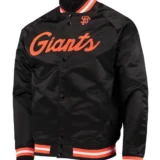 San Francisco Giants Full-Snap Satin Jacket Black