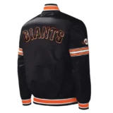 San Francisco Giants Full-Snap Satin Varsity Black Jacket Midfiel